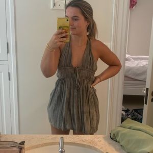 Sundress with halter neck and tie dye look